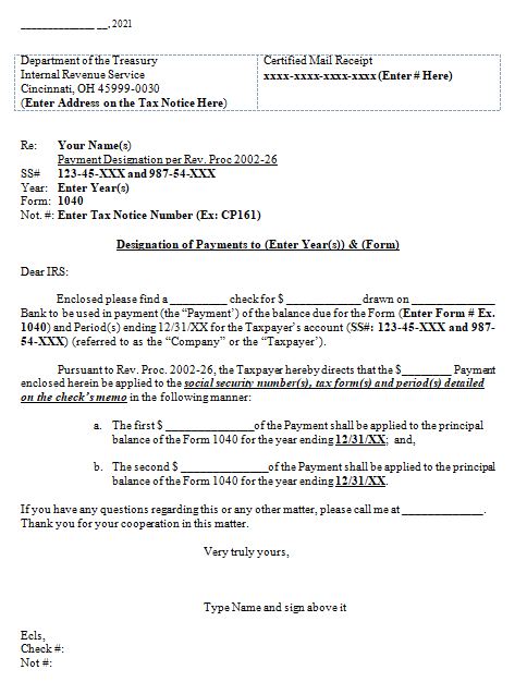 Designation IRS Letter